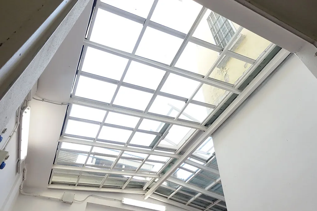 Large windows with natural light